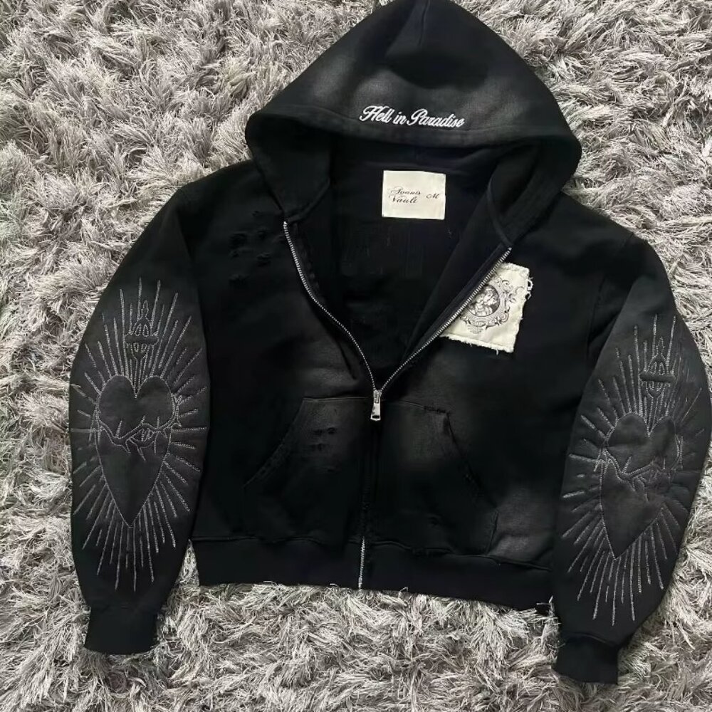 Black Mens Zip up Hoodie